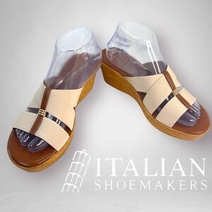 ITALIAN SHOEMAKERS Kalani Women's Elastic Wedge Cross Strap Sandal Size 9